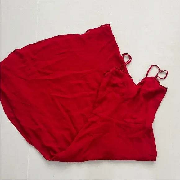 Reformation Cassandra Dress Cherry Red - Picture 2 of 9